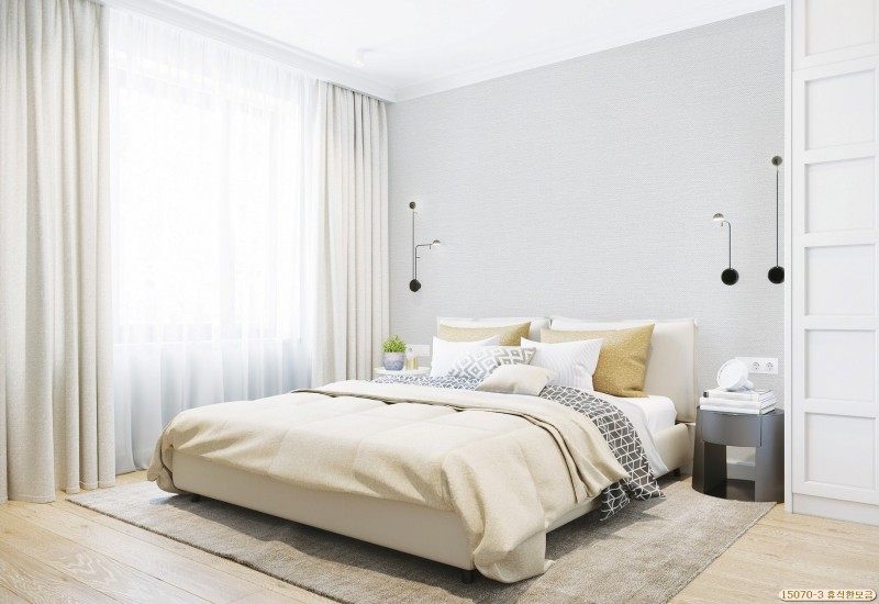 làm đẹp cho không gian phòng ngủ nhà bạn bằng giấy dán tường gam màu xám nhã nhặn